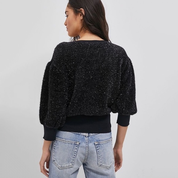 NWT Anthro Maeve Pamela Tinsel Shimmer Sweatshirt - Picture 4 of 10